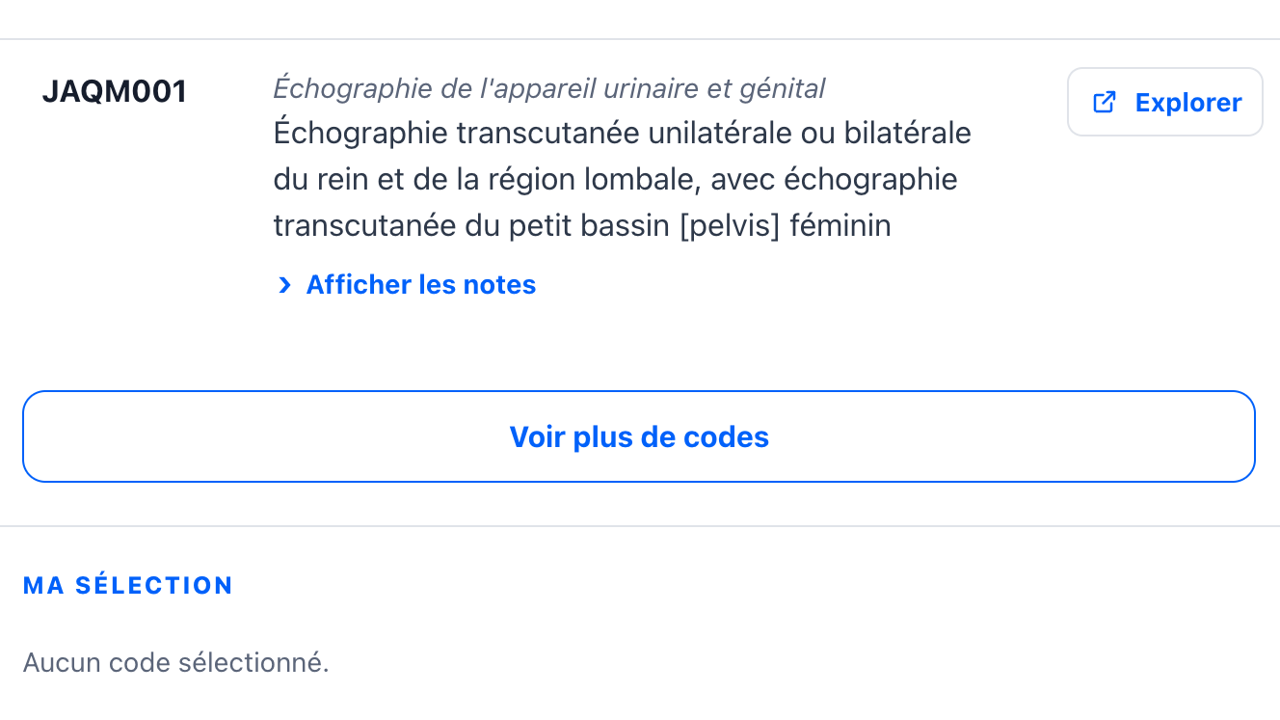 Aperçu de CodMed pour l'étape 3 : Récupérez plus de codes